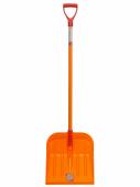 Лопата снеговая из поликарбоната 380*400мм (оранжевая), (с черенком) ЭТАЛОН ORIGINAL LITE GPLP006