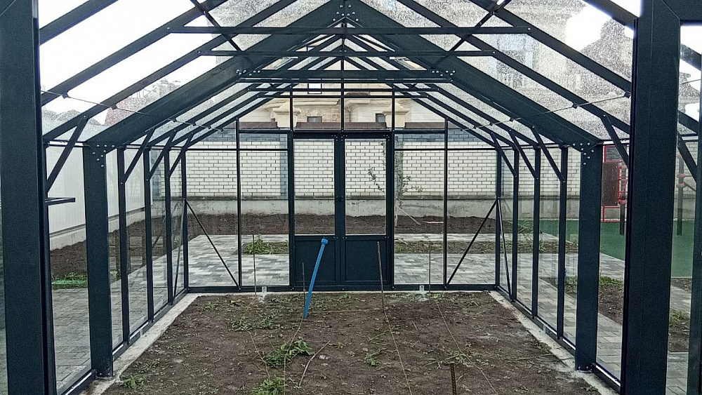 Алюминиевая теплица Ботаника в цвете графит