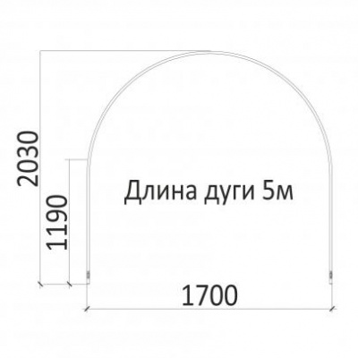 Дуга 1,7х2,0 м, длина 5 м, труба профильная 20х20 мм - интернет-магазин «Формика» 