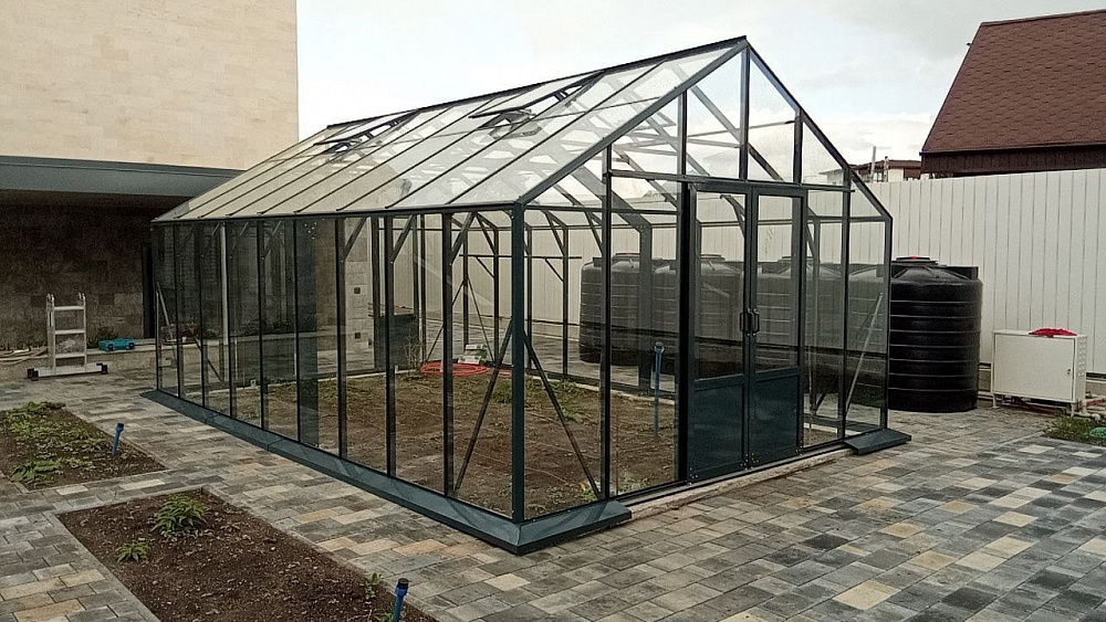 Алюминиевая теплица Ботаника в цвете графит