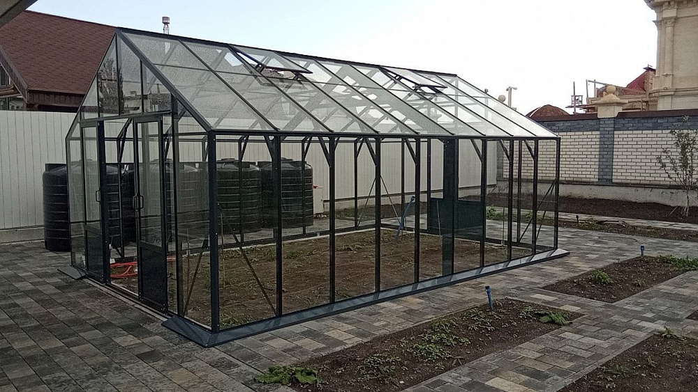 Алюминиевая теплица Ботаника в цвете графит